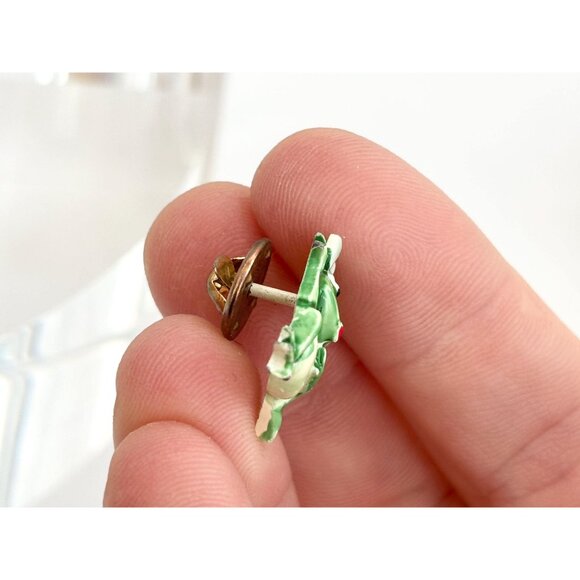 JJ Signed Frog Shaped Figural Enameled Vintage Cute Jewelry Brooch | Lapel Pin - Picture 5 of 15